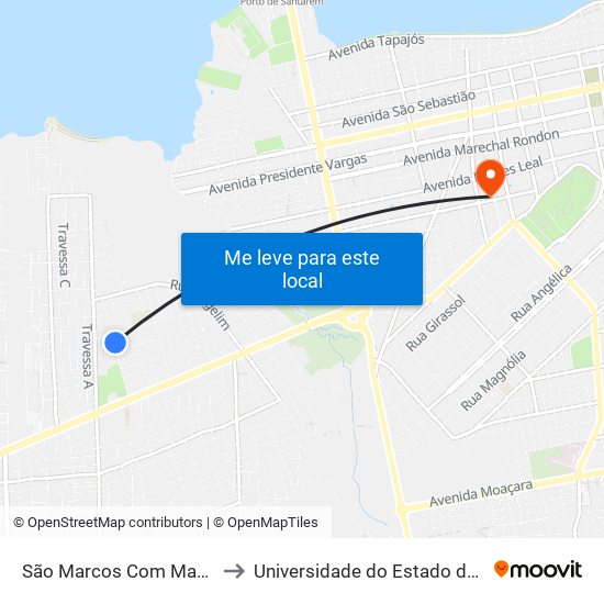 São Marcos Com Maracanãzinho to Universidade do Estado do Pará (UEPA) map
