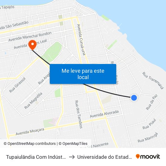 Tupaiulândia Com Indústria | Sentido Oeste to Universidade do Estado do Pará (UEPA) map