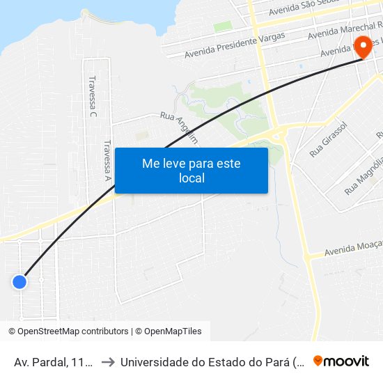 Av. Pardal, 11209 to Universidade do Estado do Pará (UEPA) map