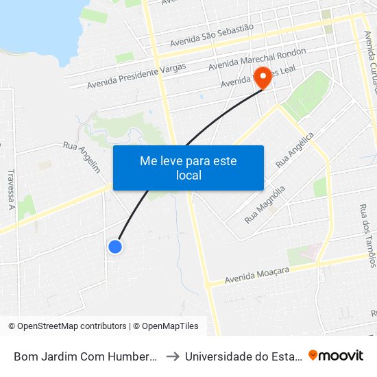 Bom Jardim Com Humberto Alves | Sentido Leste to Universidade do Estado do Pará (UEPA) map