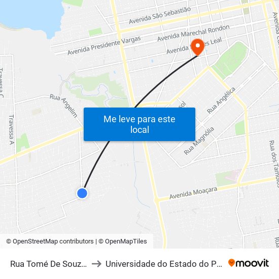 Tomé De Souza Com Santa Luzia to Universidade do Estado do Pará (UEPA) map