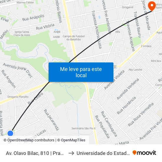 Olavo Bilac Com Maria José | Sentido Oeste to Universidade do Estado do Pará (UEPA) map