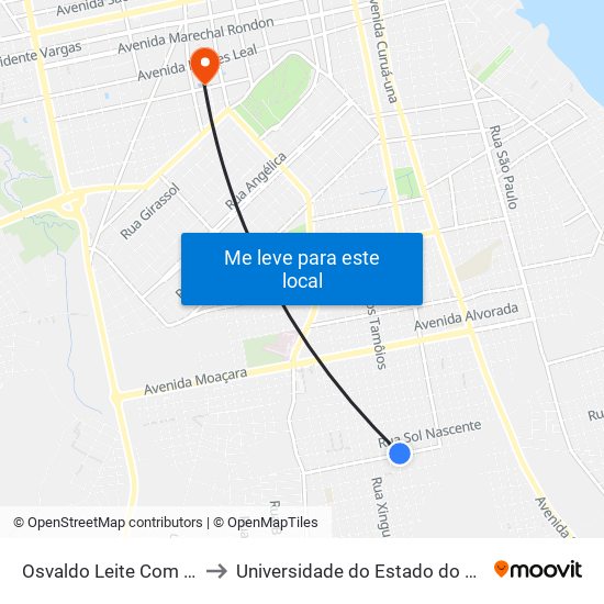 Osvaldo Leite Com Tamoios to Universidade do Estado do Pará (UEPA) map