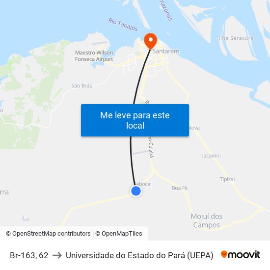 Br-163, 62 to Universidade do Estado do Pará (UEPA) map