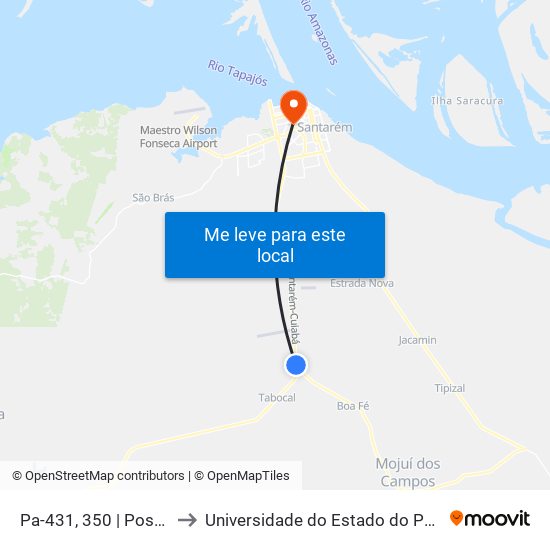 Pa-431, 350 | Posto Shell to Universidade do Estado do Pará (UEPA) map