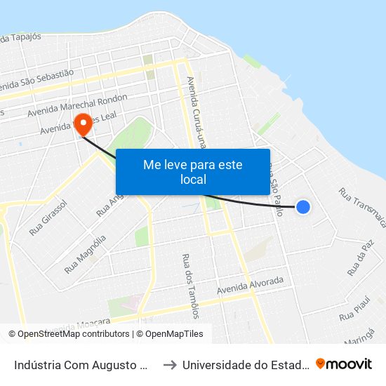 Indústria Com Augusto Meira | Sentido Norte to Universidade do Estado do Pará (UEPA) map