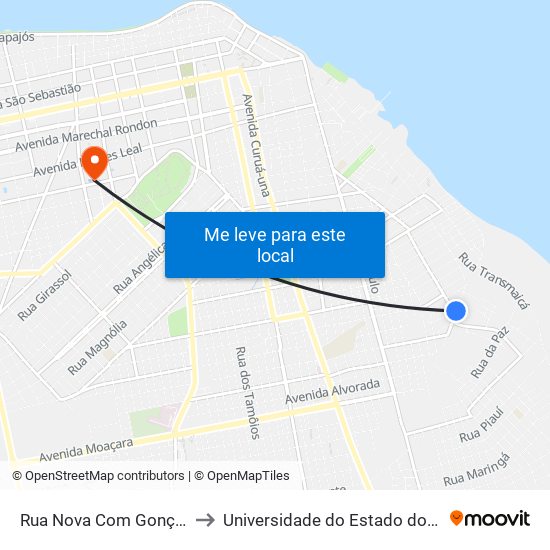 Rua Nova Com Gonçalves Dias to Universidade do Estado do Pará (UEPA) map