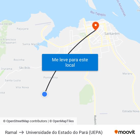 Ramal to Universidade do Estado do Pará (UEPA) map