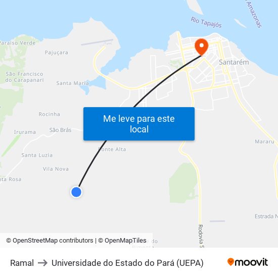 Ramal to Universidade do Estado do Pará (UEPA) map