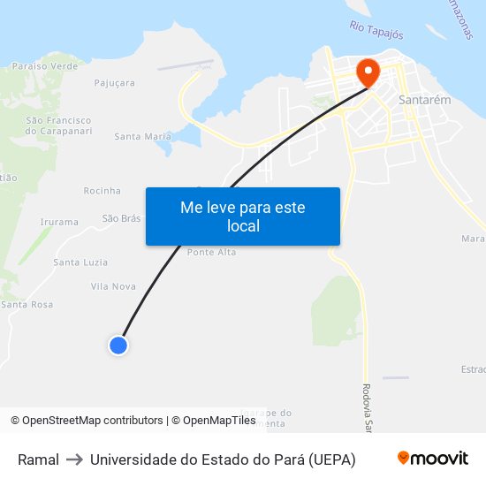 Ramal to Universidade do Estado do Pará (UEPA) map