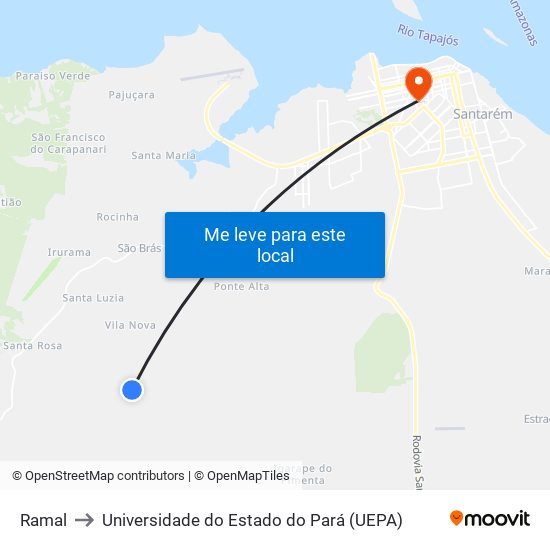 Ramal to Universidade do Estado do Pará (UEPA) map