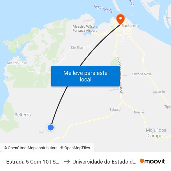 Estrada 5 Com 10 | Sentido Oeste to Universidade do Estado do Pará (UEPA) map