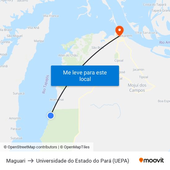 Maguari to Universidade do Estado do Pará (UEPA) map