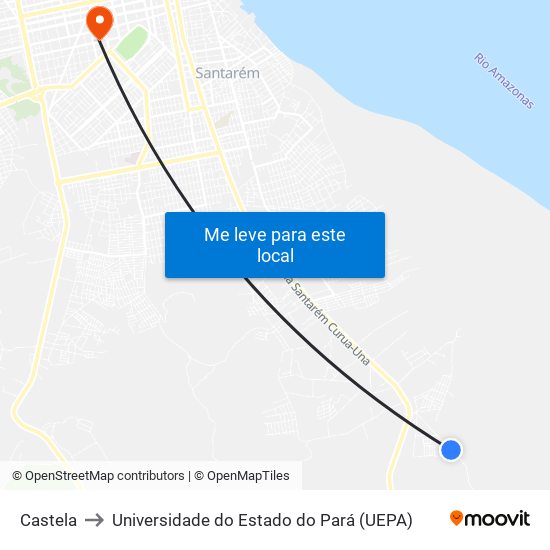 Castela to Universidade do Estado do Pará (UEPA) map