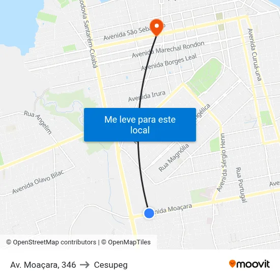 Av. Moaçara, 346 to Cesupeg map