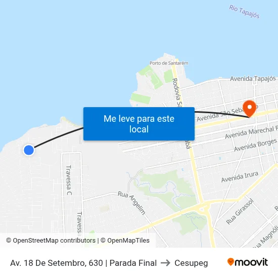 Av. 18 De Setembro, 630 | Parada Final to Cesupeg map