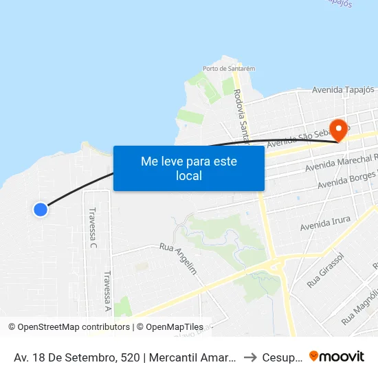 Av. 18 De Setembro, 520 | Mercantil Amarelinho to Cesupeg map