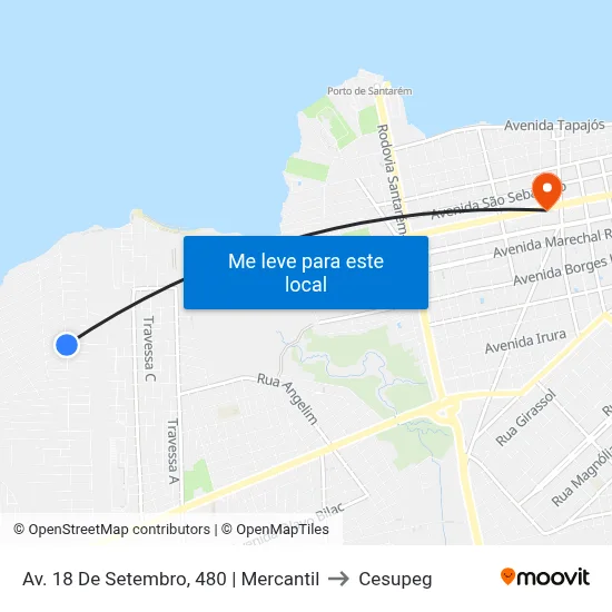 Av. 18 De Setembro, 480 | Mercantil to Cesupeg map