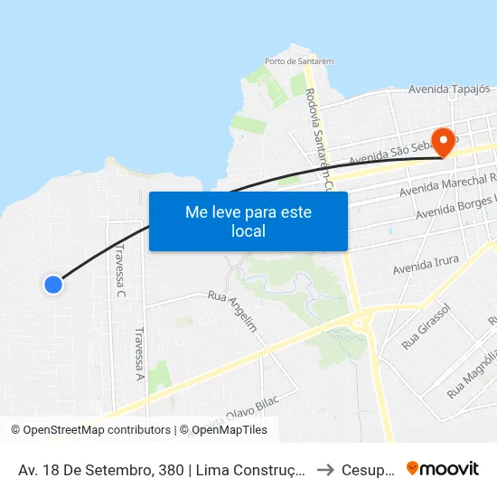 Av. 18 De Setembro, 380 | Lima Construções to Cesupeg map