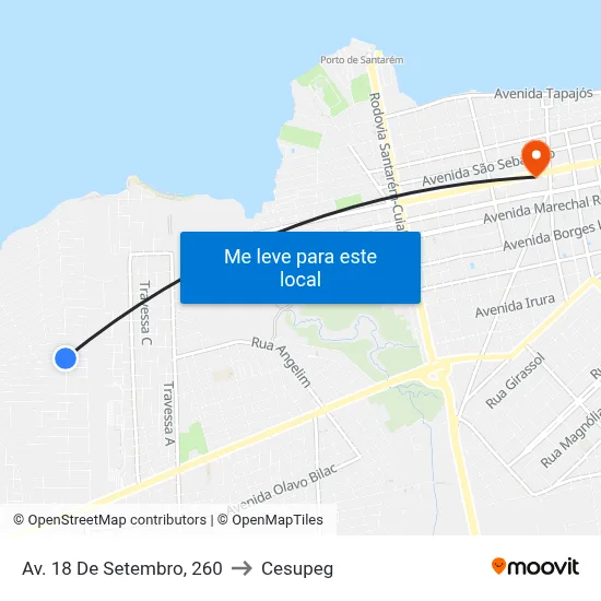 Av. 18 De Setembro, 260 to Cesupeg map