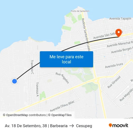 Av. 18 De Setembro, 38 | Barbearia to Cesupeg map