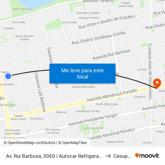 Av. Rui Barbosa, 3060 | Autocar Refrigeração to Cesupeg map