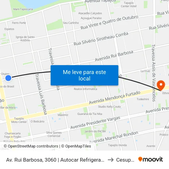 Av. Rui Barbosa, 3060 | Autocar Refrigeração to Cesupeg map