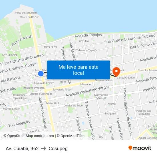 Av. Cuiabá, 962 to Cesupeg map