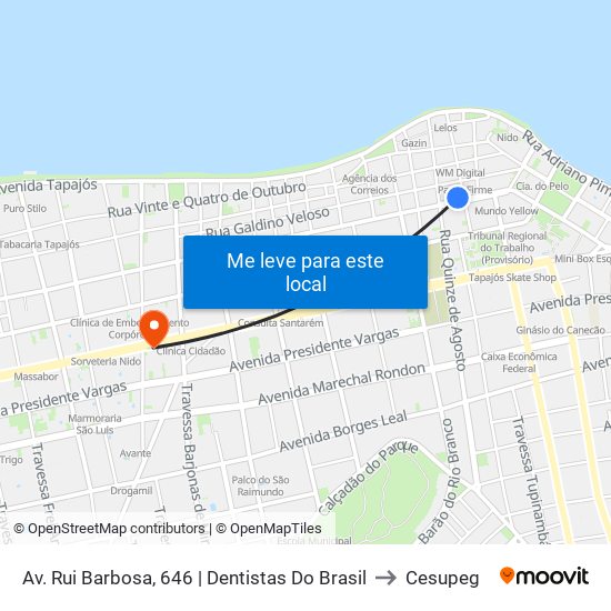 Av. Rui Barbosa, 646 | Dentistas Do Brasil to Cesupeg map