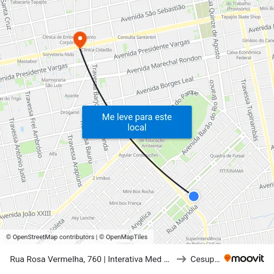Rua Rosa Vermelha, 760 | Interativa Med Odonto to Cesupeg map