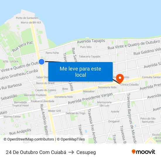 24 De Outubro Com Cuiabá to Cesupeg map