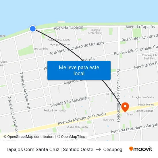 Tapajós Com Santa Cruz | Sentido Oeste to Cesupeg map