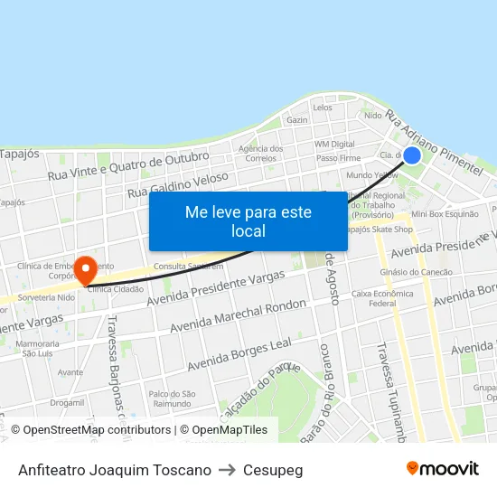 Anfiteatro Joaquim Toscano to Cesupeg map