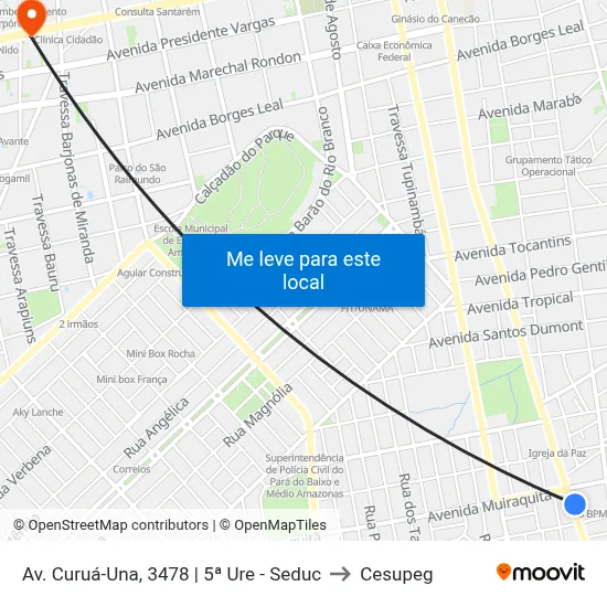 Av. Curuá-Una, 3478 | 5ª Ure - Seduc to Cesupeg map