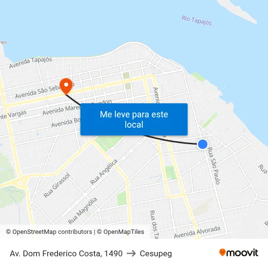 Av. Dom Frederico Costa, 1490 to Cesupeg map