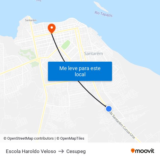 Escola Haroldo Veloso to Cesupeg map