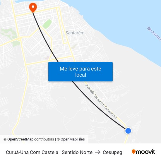 Curuá-Una Com Castela | Sentido Norte to Cesupeg map