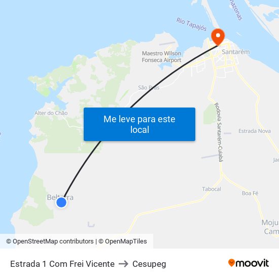 Estrada 1 Com Frei Vicente to Cesupeg map