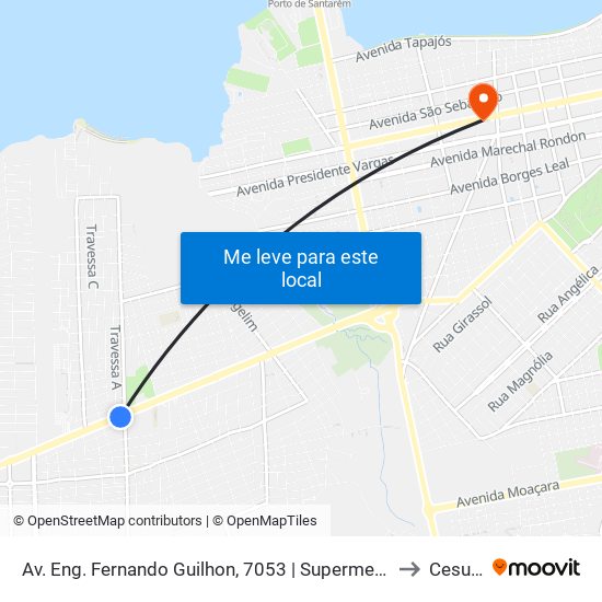 Av. Eng. Fernando Guilhon, 7053 | Supermercado Gauchinho to Cesupeg map