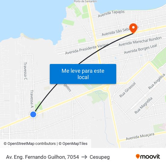 Av. Eng. Fernando Guilhon, 7054 to Cesupeg map