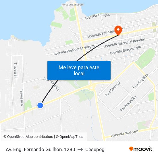 Av. Eng. Fernando Guilhon, 1280 to Cesupeg map