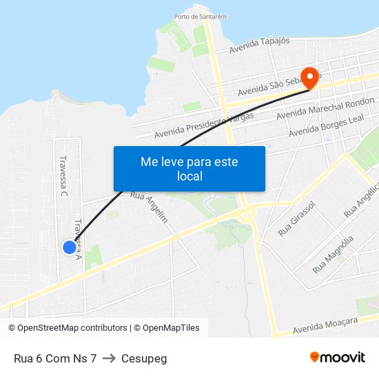 Rua 6 Com Ns 7 to Cesupeg map