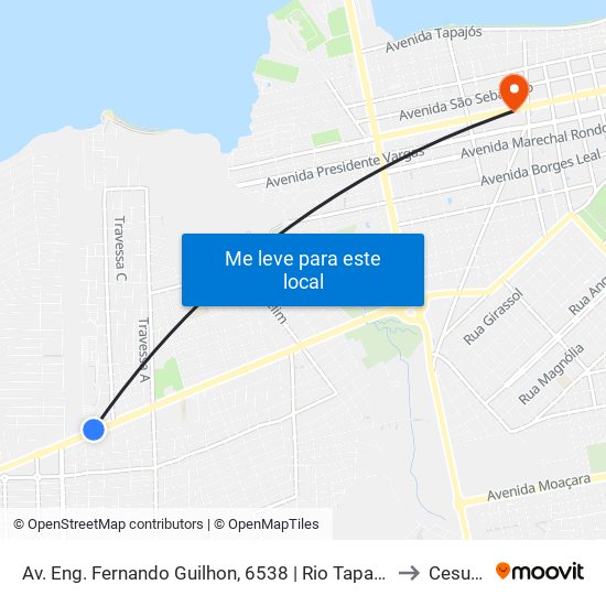 Av. Eng. Fernando Guilhon, 6538 | Rio Tapajós Shopping to Cesupeg map