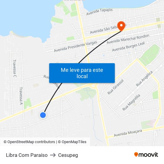 Libra Com Paraíso to Cesupeg map