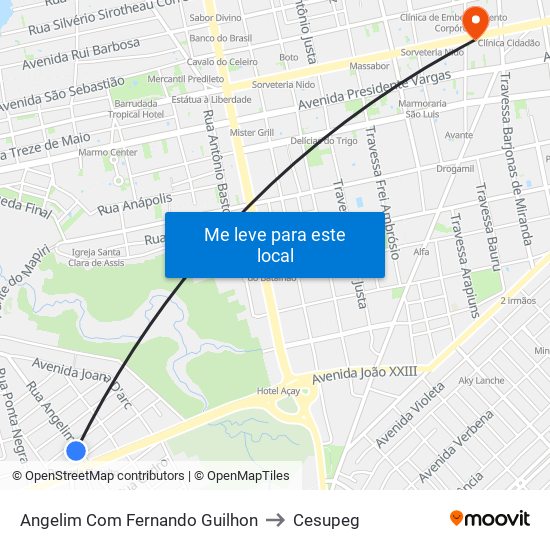 Angelim Com Fernando Guilhon to Cesupeg map