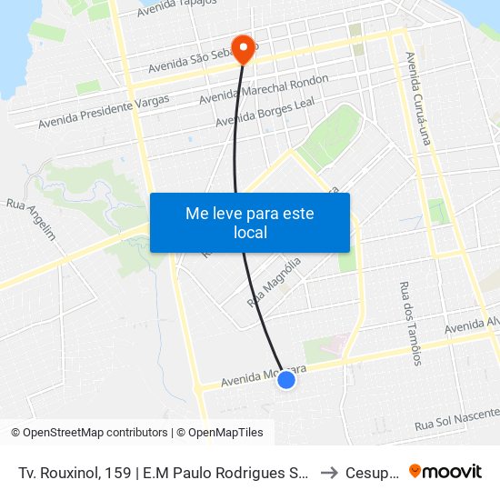 Tv. Rouxinol, 159 | E.M Paulo Rodrigues Santos to Cesupeg map