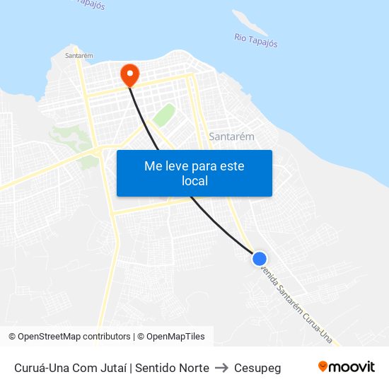 Curuá-Una Com Jutaí | Sentido Norte to Cesupeg map