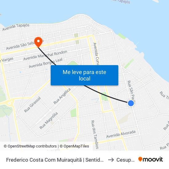 Frederico Costa Com Muiraquitã | Sentido Sul to Cesupeg map