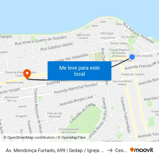 Av. Mendonça Furtado, 699 | Sedap / Igreja Adventista Do Sétimo Dia to Cesupeg map