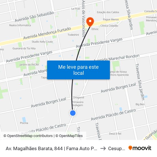 Av. Magalhães Barata, 844 | Fama Auto Peças to Cesupeg map